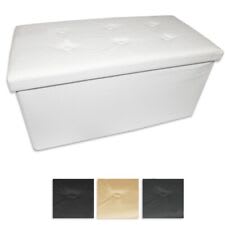 WOLTU Pouf Contenitore Pieghevole Cassapanca Scarpiera Poggiapiedi 110 cm