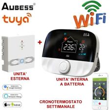 Termostato wifi caldaia a gas,Cronotermostato wifi programmabile  settimanale,Termostato wifi a batteria, Termostato digitale intelligente  tuya control compatibile con Alexa e Google Assistant : : Fai da te