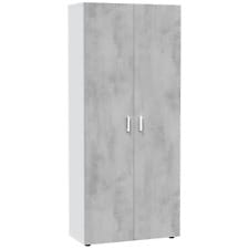 FORES HABITAT Armadio 3 Ante Portascope Mobile Multiuso in Legno cm  108x37x180H colore Bianco - 71430 Linea Multiuso