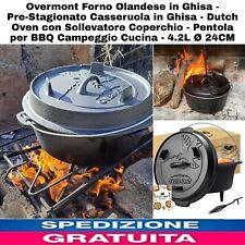 Forno Olandese 4,25L Pentola in Ghisa Con Gambe, BBQ Dutch Oven