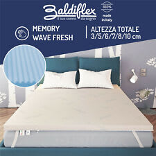 Baldiflex Topper Correttore Materasso Matrimoniale in Memory Foam Fresh  Wave, Fodera in Maxicool Sfoderabile, Fresco, Traspirante, ergonomico