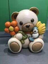 THUN® - Orso Teddy Aldo Medio con Fiocco Arancione - Animali Soprammobili  da Collezione - Ceramica - I Classici