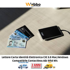 Hamlet Lettore 2 In 1 Combinato Nfc Per Carta Identità Elettronica Cie 3.0  e Lettore Smart Card - HUSCR-NFC