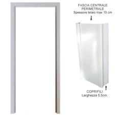 Coprifilo in legno rivestito in laminato Bianco Matrix larghezza 90 mm-  Mostrine per porte : .it: Fai da te