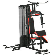 HOMCOM Stazione Fitness Multifunzione Professionale per Allenamento a Casa,  Acciaio 150x110x210cm Nero