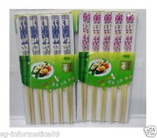 SET 10 COPPIE DI BACCHETTE LEGNO disegni BAMBOO GIAPPONESI CINESI SUSHI CIBO