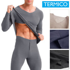 Completo Intimo Termico Uomo Cotone Manica Lunga Maglia Termica  Abbigliamento Termica Caldo Lana Completo Termico Maglietta e Pantalone  Termici Fodera Invernale Leggero Set Pigiama Calzamaglia : : Moda