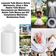 Tessuto in Tulle 48cm*10m Tulle Rotolo Nastro Tulle, Bobina Tulle Bianco  Nastro in Tulle per Tutù Gonna Artigianato Feste Tessuti, Tulle per  Decorazione Fai da Te Bomboniere Matrimonio Festa (Bianco) : 