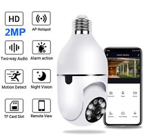 TELECAMERA ESTERNO INTERNO WI-FI VIDEOCAMERA NASCOSTA LAMPADA LAMPADINA  ZOOM CAM