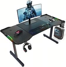 X-Bull Scrivania Gaming con LED, per PC e Ufficio Completa di Accessori -  120x61x73cm