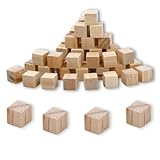 BELLE VOUS Cubi Legno da Decorare (15 Set) - Cubi di Legno Decorare 5 x 5 x  5 cm - Cubo Legno di Pino Naturale Grezzo - Cubetti di Legno per Fai da