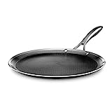 HexClad Padella ibrida antiaderente da 25,4 cm con coperchio in vetro  temperato, manico per mantenere il freddo, lavabile in lavastoviglie e  adatta al forno, adatta a induzione, compatibile con tutti : 