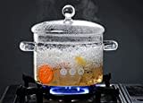 1.5L Pentola in vetro trasparente resistente alle alte temperature,tegame  in Vetro borosilicato,pentola in Vetro Trasparente, pentola per zuppa con