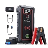 FNNEMGE Avviatore Batteria Auto, 2500A 24800mAh Avviatore Emergenza per Auto  (Adatto a Tutti i Veicoli a Benzina o 8,0L Diesel), con Caricatore Wireless  da 10W,con Uscita 12V EC-5 : : Auto e