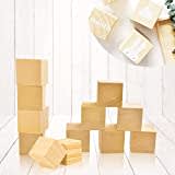 BELLE VOUS Cubi Legno da Decorare (15 Set) - Cubi di Legno Decorare 5 x 5 x  5 cm - Cubo Legno di Pino Naturale Grezzo - Cubetti di Legno per Fai da