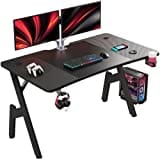 Homall 160 x 60 cm scrivania gaming led, con supporto per cavi