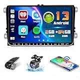 Hikity 9 HD Autoradio Android per VW Golf 5 T5 Polo con CarPlay Android  Auto Wireless, Stereo 2 Din GPS con Schermo Navigatore WiFi RDS FM SWC USB  BT Hi-Fi Canbus AHD