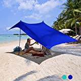 Tenda da spiaggia Neso Tents con ancoraggio a sabbia, parasole portatile -  2.1m x 2.1m - Angoli rinforzati brevettati (Blu Pervinca) : :  Sport e tempo libero