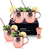 LIVEHITOP Moscow Mule Set 4 Bicchieri Rame, 530Ml Tazze Rame Con