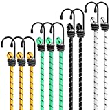 25 Corde Elastiche con Gancio per Tende, Telone, Striscione, Rete