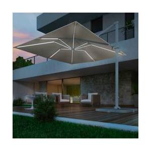 OMBRELLONE DA GIARDINO 3X3 DECENTRATO CON PANNELLO SOLARE E 24 LED GIA  MONTATI