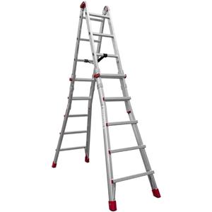 Scala articolata pieghevole telescopica multifunzione alluminio 4 x 5  gradini 5,10 m Treppe : : Fai da te