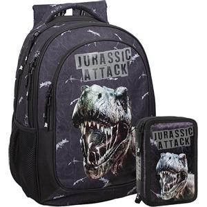 Julian Ross Dinosauro T-Rex - Astuccio triplo riempito 45 pezzi, con Colla  Stick e Pastelli Mina+